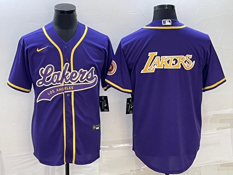 Nike 2023 Men Los Angeles Lakers Blank purple NBA Jersey style3